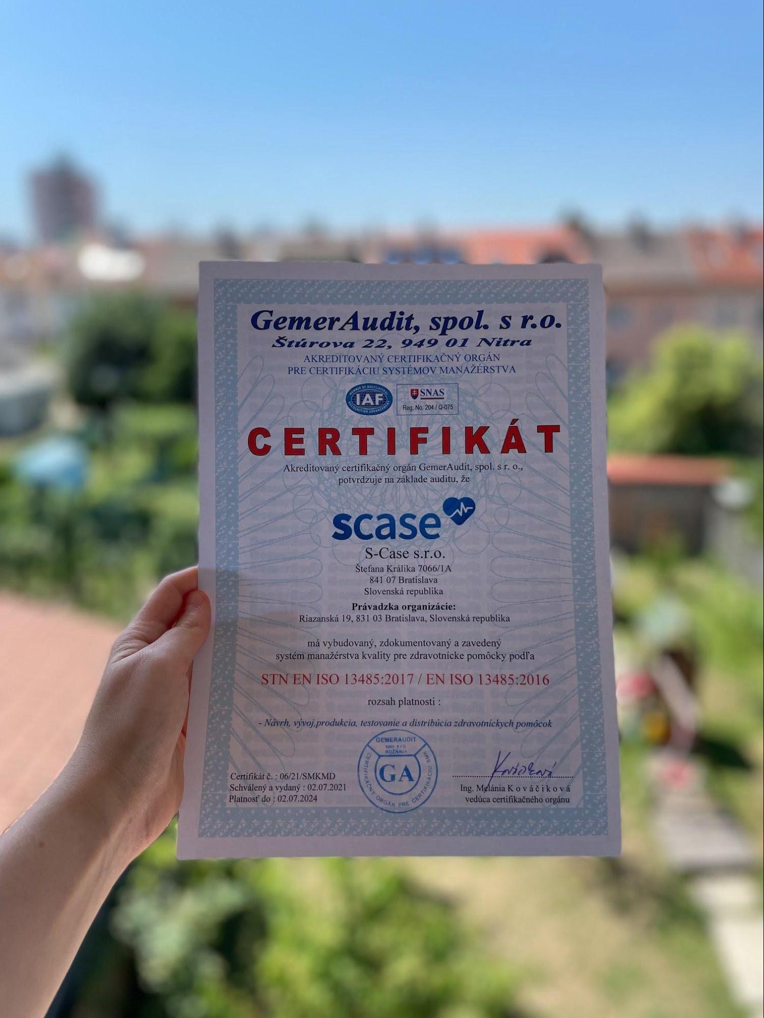 CERTIFIKÁCIA PODĽA ISO 13485